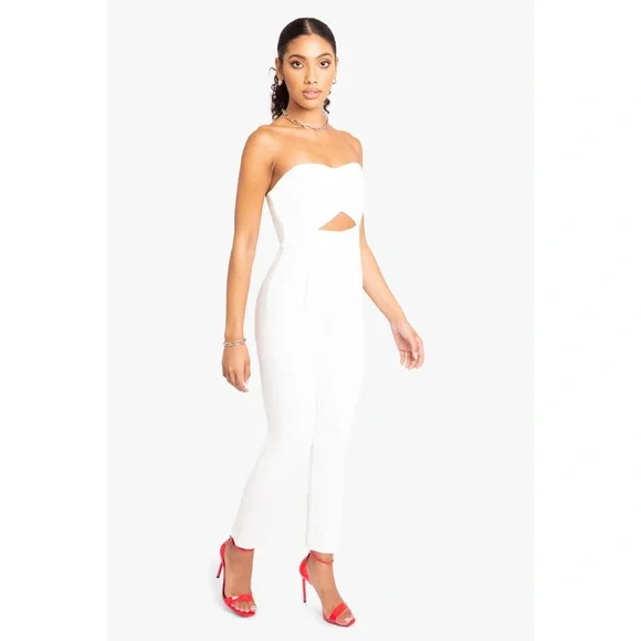 Black Halo Jada Jumpsuit White Porcelain Women’s 12 - Picture 3 of 11